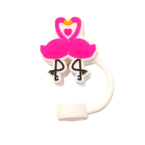 Wholesale 10mm Glass Straw Dust Cover Cover Silicone Food Grade Straw Dust-proof Staley Water Cup Leak-proof Valentine's Day